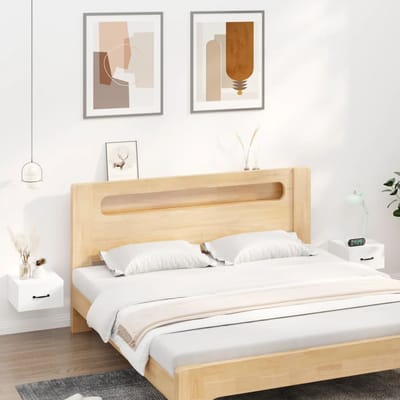 vidaXL - Nachtkastjes - 2 - st - wandgemonteerd - 35x35x20 - cm - wit