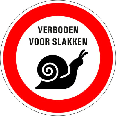 Verboden voor slakken sticker 100 mm