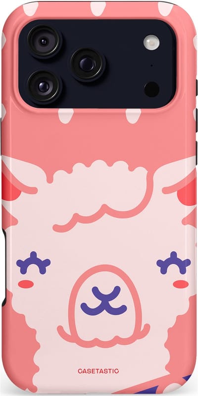 Casetastic hoesje geschikt voor Apple iPhone 17 Pro Max - MagSafe - Dubbellaagse bescherming - Lama beat - Fashion Case - Koraal Wit
