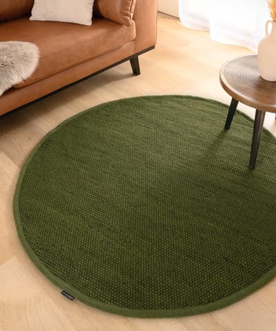 Rond wollen vloerkleed - Lett groen 190