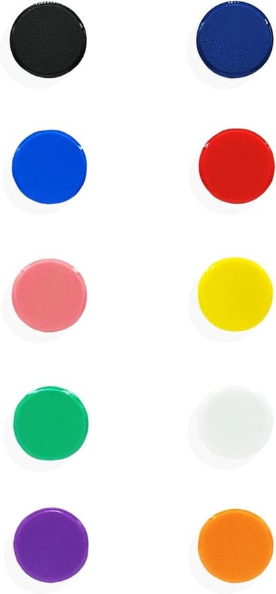 Kleurrijke Magneten voor Magnetisch Bord, Whiteboard en Koelkast - Set van 10 Stuks in Diverse Kleuren voor Organisatie en Decoratie