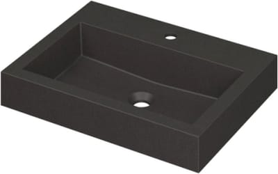 INK® Momento wastafel quartz met 1 kraangat 60 x 9 x 45 cm, quartz zwart