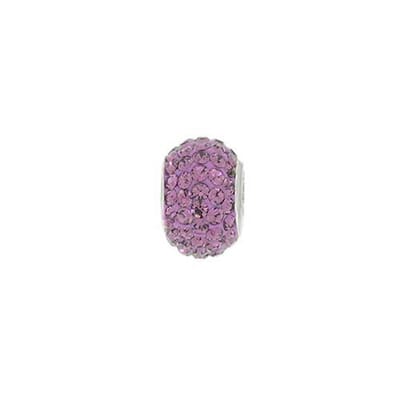 Blinx Jewels Zilveren Hanger Paarse Bol Steentjes Strass