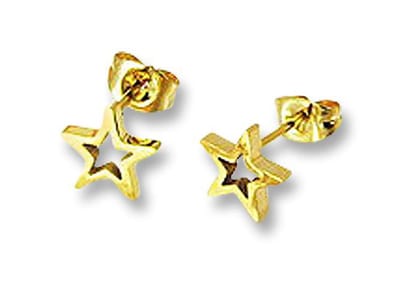 Amanto Oorbellen Emgre G - 316L Staal - Ster - ∅8mm