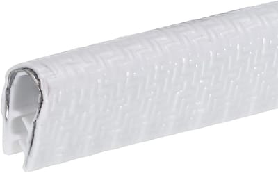 Witte U-vormige rubberen randafwerking 12x8mm 4.5m met stalen clips, flexibele bescherming voor deurpanelen, meubels en metalen randen