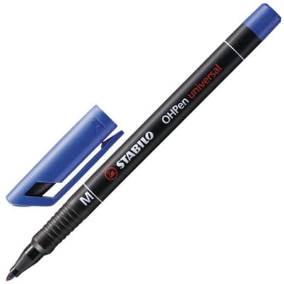 Viltstift STABILO OHpen 843/41 permanent rond medium blauw