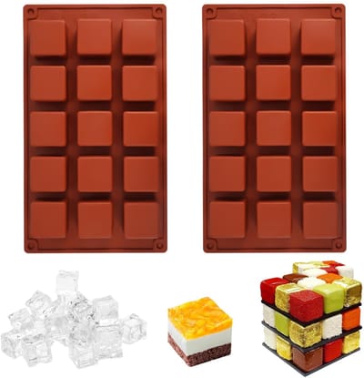 Dailygoods- Siliconen Vorm 15 Mulden - Chocolade Vorm - Vierkante Vorm - Kubusvorm - Rechthoekige Vorm - 3,6 cm - Chocoladevorm