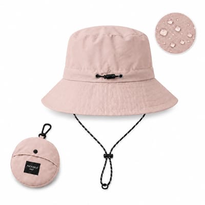 Flipflop Club® Waterproof Bucket Hat | Roze Vissershoedje | Packable | UV Bescherming | Accessoires voor festival | Outdoor Regen Hoedje | Vissershoed | Unisex | Visser Cap | Sun Hat | Zonnehoedje | Safari Hoed | Kamperen | Camping
