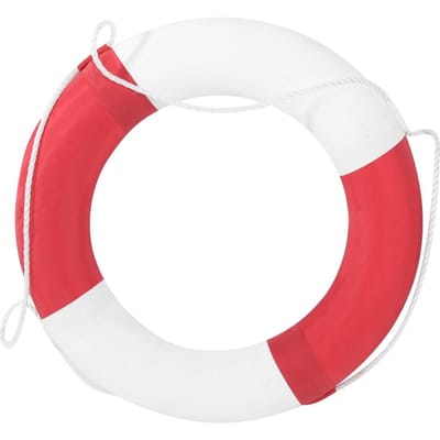 Bouée de Natation Portable Mousse Solide Sauvetage Anneau de Natation Mer Lac Piscine (Blanc&rouge) white