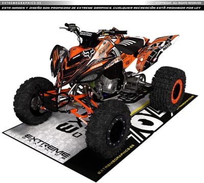 Sticker Set - Grafische Decals - Quad Personaliseren - 90% Dekking - 500 Micron Dikte - Oranje