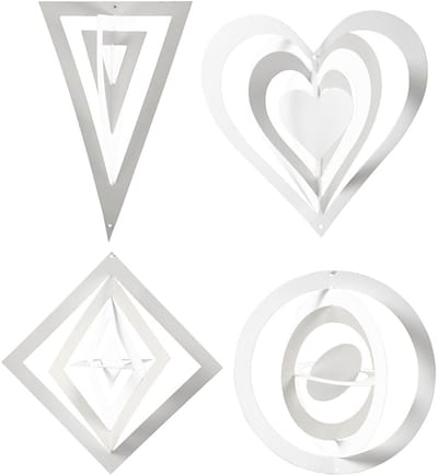 3D Ornamenten, H: 18+22+24 cm, B: 15+18+22 cm, 230 gr, wit, 16 stuk