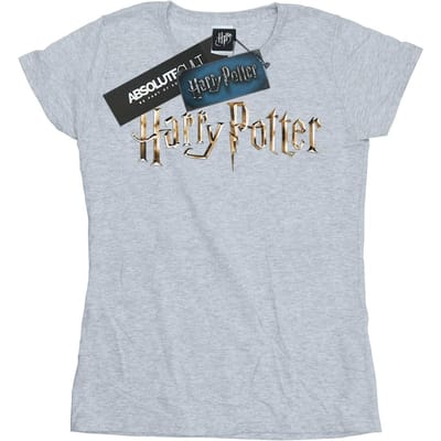 Harry Potter Dames/Dames T-shirt Katoen met Logo in Kleur (Sportgrijs)