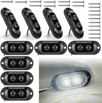 10x Universele Begrenzingslampen Wit 12/24V voor Aanhanger, Vrachtwagen, Caravan - 3000K Markeringslicht