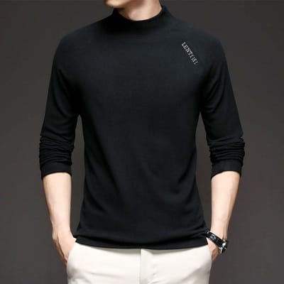 Onderhemd Halve Col Dubbelzijdig Geborsteld Verdikt Lange Mouwen T-shirt Binnenkleding Fleece-gevoerd Winter Herenkleding Basis XXXXL
