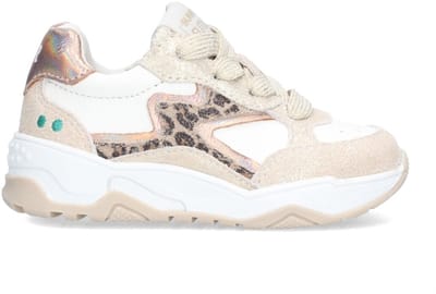 BunniesJR 226222-994 Meisjes Lage Sneakers - Beige - Leer - Veters
