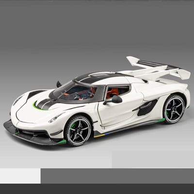 1:24 Knsg Jesko Legering Super Spierauto Model Metaal Diecast Geluid En Licht Pull Back Display Decoratie Trendy Ornamenten Cadeaus
