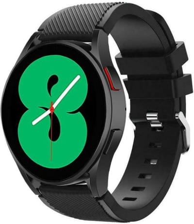 Strap-it Siliconen bandje - geschikt voor Samsung Galaxy Watch 7 (40 & 44mm) / Galaxy Watch 6 (Classic) / Galaxy Watch 5 / Watch 5 Pro / Watch 4 (Classic) / Watch FE / Garmin Vivoactive 3/5 - geschikt voor Galaxy Watch 4-5-6 alle varianten - zwart
