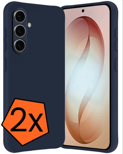 Hoes - 2 Stuks - Geschikt voor Samsung Galaxy S26 - Sterk & Shockproof - Case Siliconen - Back Cover - Telefoon Hoes - Donkerblauw