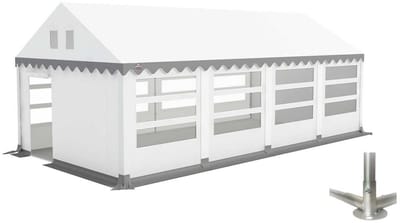 GO-PRO | Limited Edition | 4x8 | Partytent | Met grondframe | Wit-Grijs