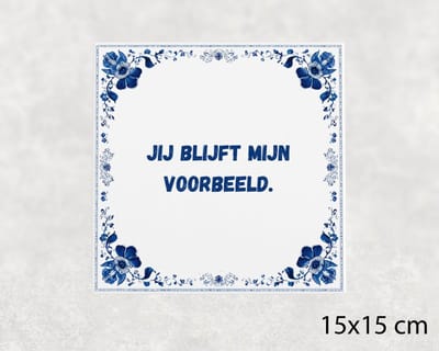 Spreuk tegel 15x15 cm Jij blijft mijn voorbeeld
