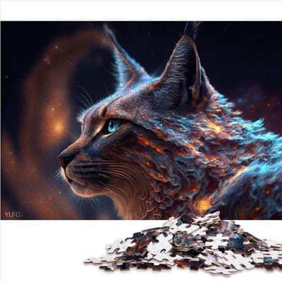 Houten Puzzel - Legpuzzel Volwassenen - Ontspanning Thuis - Precisie Gesneden Stukjes - 50x75cm 1000 Stukjes - Dieren Lynx