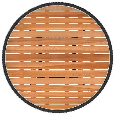 vidaXL - Tuintafel - Ø70 - cm - poly - rattan - en - massief - acaciahout - zwart