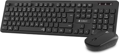 Keyboard and Wireless Mouse Subblim Teclado Ergonómico y ratón Combo Business Slim Silencioso Inalámbrico 2.4G