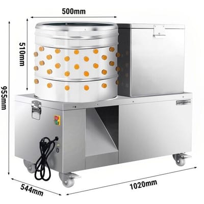 GGM Gastro 2-in-1 Rupfmaschine & Brühkessel für Geflügel - Trommel Ø 600mm