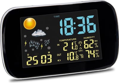 Draadloos Weerstation met Hygrometer - Binnen en Buiten Temperatuur & Vochtigheid