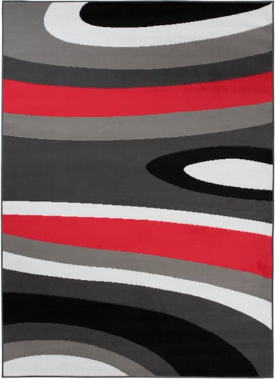 Tapiso Maya Vloerkleed Antraciet Laagpolig Rood Tapijten Maat- 200x250
