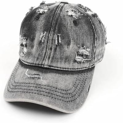 Zomer Buiten Zonnescherm Gewassen Denim Hoed Voor Mannen Snapback Trucker Hoeden Hoge Kwaliteit Dames Pet Gedragen Gat Baseball Petten zwart