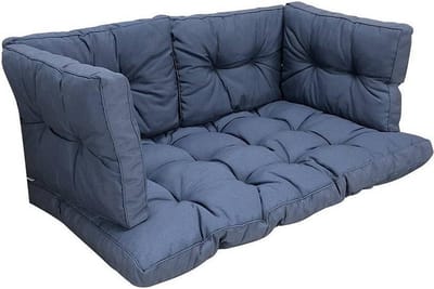 Madison - Loungekussen - Tuinkussen - Palletkussen - Rugkussen - 5-delig - 120 x 80cm - Florance Saffier Blauw