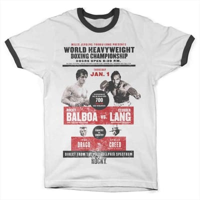 Rocky Heren Tshirt -M- World Heavyweight Poster Wit