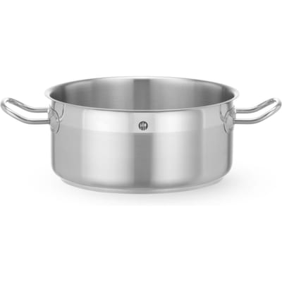 HENDI lage kookpan - roestvast staal - sandwichbodem, zonder deksel - diameter 24 cm x hoogte 11,2 cm - 4,7 liter - zilverkleurig - voor alle warmtebronnen