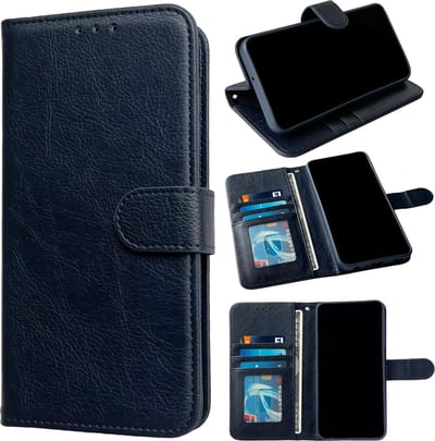 Casemania Hoesje Geschikt voor Apple iPhone 16e - Blauw - Luxe Portemonnee Book Case