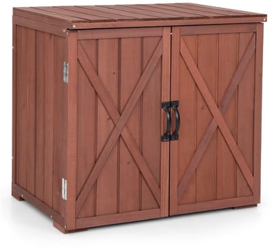 Gereedschapskast op Wielen – Met Laden & Opbergkast – Verrijdbare Werkplaatskast – Sparrenhout – Roodachtig Bruin – Multifunctioneel Opbergsysteem