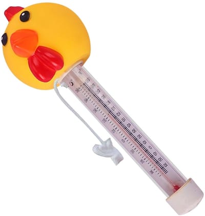 Zwembadthermometer Kuiken - Drijvende meter - Water temperatuur meten - Grappig design - 24 cm - Geel