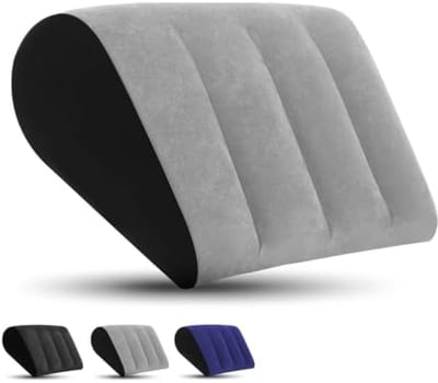 PromoHome Opblaasbaar Wigkussen voor Slaapcomfort - Ergonomisch Steunkussen voor Hoofd, Nek, Rug, Benen - Ideaal voor Thuis, Reizen en Kamperen - Grijs