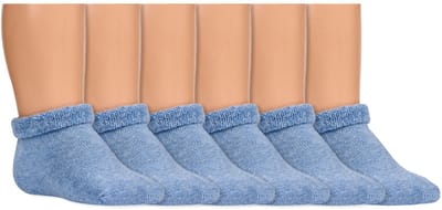 Baby sokken | Biologisch | Badstof | Kleur: Blauw | Maat: One Size | 6 paar