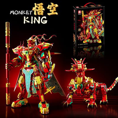 Dubbele Vorm-Wukong Mecha/bouwstenen Monkey King - Sun Wukong/verjaardag, vakantiecadeaus（1606 PCS）