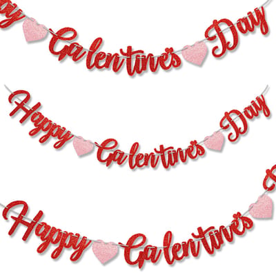 LUQ – Slinger Happy Valentine's Day Hartjes – Rood – Luxe Romantische Valentijn Decoratie – Instant Vibes Versiering