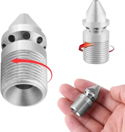 Hogedrukreiniger Accessoires voor Afvoer, 3/8" RVS Pijp Reinigingsmondstuk, Efficiënte Ontstopper voor Riool en Afvoeren