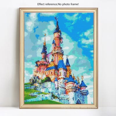 Peinture diamant 5D à faire soi-même, broderie complète en strass, paysage d'église 20X30 blue