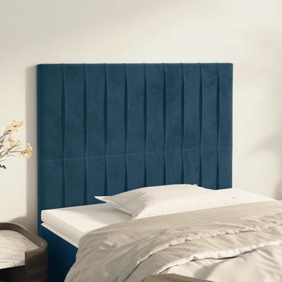 vidaXL - Hoofdbord - donkerblauw - 80x5x118/128 - cm - fluweel