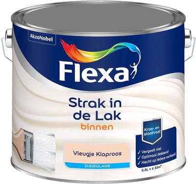 Flexa - Strak In De Lak Binnenlak Zijdeglans - Vleugje Klaproos - Mengverf - 2,5 L