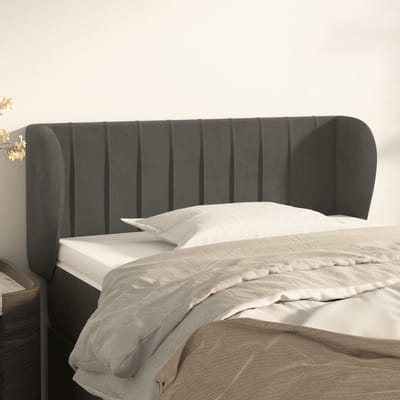 vidaXL - Hoofdbord - met - randen - 83x23x78/88 - cm - fluweel - donkergrijs