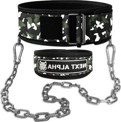 Next Alpha Gewichthefriem Dip Riem Combinatie Kopen - Custom Powerlifting Belt voor Man Vrouw - Veiligheidsluiting Quick Release Gesp - Met Ketting dip belt