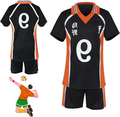 Karasuno Cosplay Outfit voor Mannen - Anime Kostuum met Volleybal Jersey en Shorts voor Shouyou Hinata, Perfect voor Halloween en Carnavalsfeesten