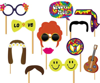 Fiestas Guirca - Photoprops set Hippie (12 stuks)