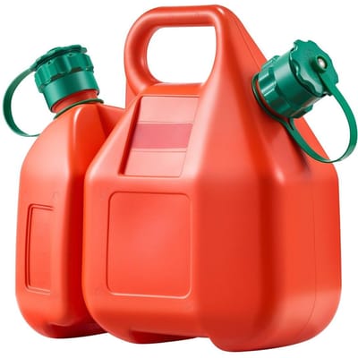 Bidon de carburant, 6 L, Réservoir de carburant avec bec verseur et bidon d'huile supplémentaire de 1,9 L, Débit maximal de 5,5 L/min, Récipient plat étanche et portable pour la plupart des